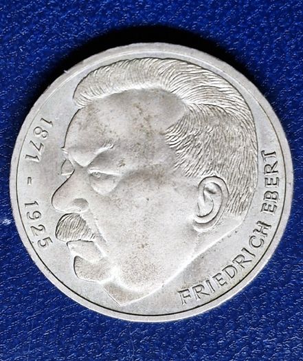 1975 Germany Silver 5 Deutsche Mark Friedrich Ebert