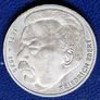1975 Germany Silver 5 Deutsche Mark Friedrich Ebert Image 4