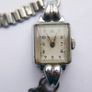 Vintage 1940 / 1950s art deco Silver Chrome Square Bezel Case Ladies watch / art deco cocktail watch, works well Image 2