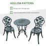 3 Pcs Cast Aluminum Bistro Set-Green Image 3