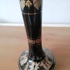 Hand Made Greek Vase With 24k Gold Overlay