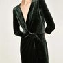 Green Velvet knee length dress M Image 4