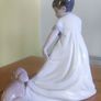 Lladro Girl & Her Puppy Pulling Her Dress Nao Excellent Condition Lovely Image 4
