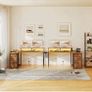 Corner Desk with 4 Drawers, L Shaped Computer Desk with LED Lights & Power Outlets, 160x80cm Reversible Home Office Workstation with Monitor Stand, Writing Desk with PC Stand, Vintage Image 9