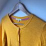 White Stuff 100% Cotton Yellow Knit Cardigan UK 10 Image 2