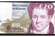 1995 Ireland IR20 Daniel O Connell Banknote Series C. Note issued 20/09/95. Serial number CDB251037