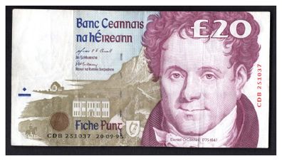 1995 Ireland IR20 Daniel O Connell Banknote Series C. Note issued 20/09/95. Serial number CDB251037