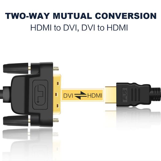 FSU 3M HDMI (Male) to DVI-D (24+1) Dual Link (Male) 1080P 3D Gold-Plated Cable (Brand New/Warranty)