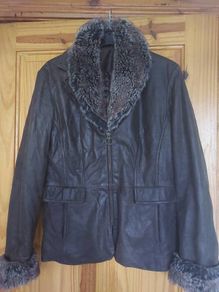 Wallis ladies brown leather jacket (free postage)