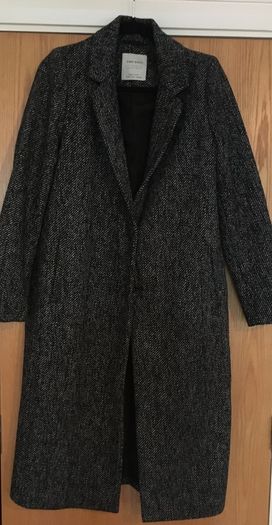 ZARA Straight Fit Long Wool Blend Coat New