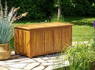 main image for ad Cushion Box Wood Outdoor approx. 300L 160kg Load Capacity Weatherproof Oiled Interior Tarpaulin Garden Patio Garage Basement Garden Box Storage 110x46cm