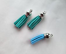 Faux leather tassel for making jewelry and other crafts 3pcs NEW