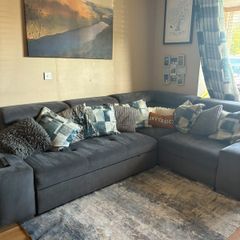 Large Grey Corner Sofa  Pull-Out Bed