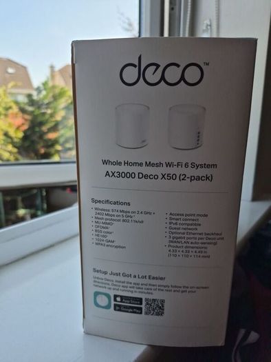 Brand new TP-Link Deco X50 AX3000 Whole Home Mesh Wi-Fi 6 System (2-Pack)