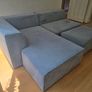 Large Grey L-Shaped Corner Sofa / Couch with Footstool Image 9