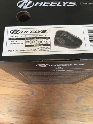 Brand new Heelys Black Brown Gum. UK size 3