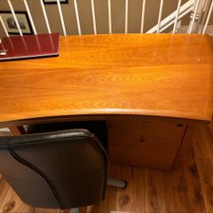 Desk with drawers and chair