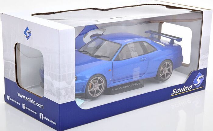 Nissan Skyline GT-R R34 Metallic Blue - New in Box - 1/18