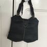Vintage black satin evening bag. Image 3