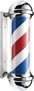 Classic 73cm Rotating Barber Pole  Bright LED Light & Motorized Red, White & Blue Stripes: PICK UP AVAILABLE