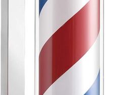 Classic 73cm Rotating Barber Pole  Bright LED Light & Motorized Red, White & Blue Stripes: PICK UP AVAILABLE