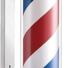 Classic 73cm Rotating Barber Pole  Bright LED Light & Motorized Red, White & Blue Stripes: PICK UP AVAILABLE