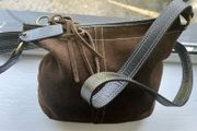 Coach Handbag Suede Brown Handbag