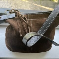 Coach Handbag Suede Brown Handbag