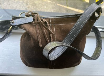 Coach Handbag Suede Brown Handbag