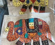 Handmade Indian cushions with elephants