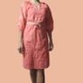 New pink dress Woolworth XS with embroidered details, cinched at the waist with a matching fabric belt Image 8