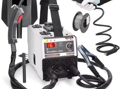 Small portable MIG MMA 160A Welding Machine Inert Gasless Shielded Automatic Wire Feeding Current Adjustable IGBT DC Inverter Electric Arc Welder
