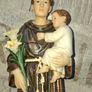 Beautiful Old Statue of Saint Anthony Holding the Baby Jesus and a White Lily, representing Purity, Measurements in the photos, Postage Available or Collection Image 3