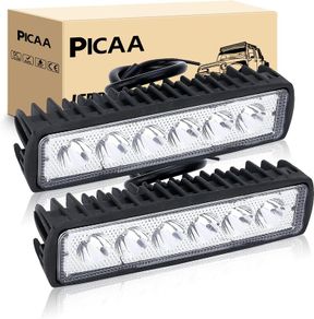 2PCS 18W Led Work Spot Light Bar 6in Car Spot Beam Slim Driving Lamp 12V 24V Waterproof for Car Truck Boat SUV ATV 4WD Offroad