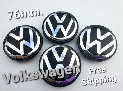 4x VW 70mm Black Chrome logo Volkswagen Touareg 7L6601149B alloy wheel centre caps cap Hub Cover 70