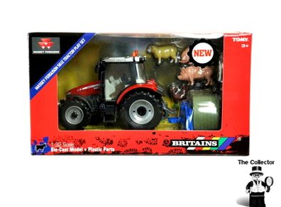 BRITAINS Massey Ferguson 5612 Tractor Playset  1:32 Brand New Sealed Authentic 1:32 scale model replica.Constructed from die cast metal and plastic.Compatible with most 1:32 scale Britains models.Suitable for indoor and outdoor play.