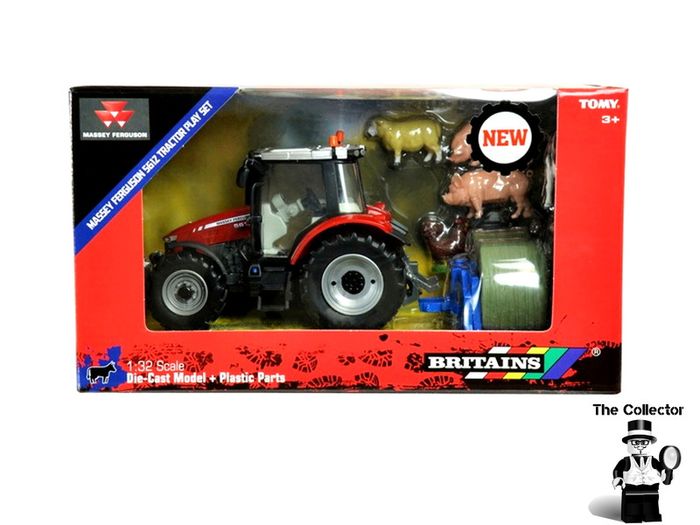 BRITAINS Massey Ferguson 5612 Tractor Playset 1:32 Brand New Sealed Authentic 1:32 scale model replica.Constructed from die cast metal and plastic.Compatible with most 1:32 scale Britains models.Suitable for indoor and outdoor play.