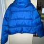 Primark Bright Blue Padded Puffer Coat with Blue Hood and Black Zip Image 2