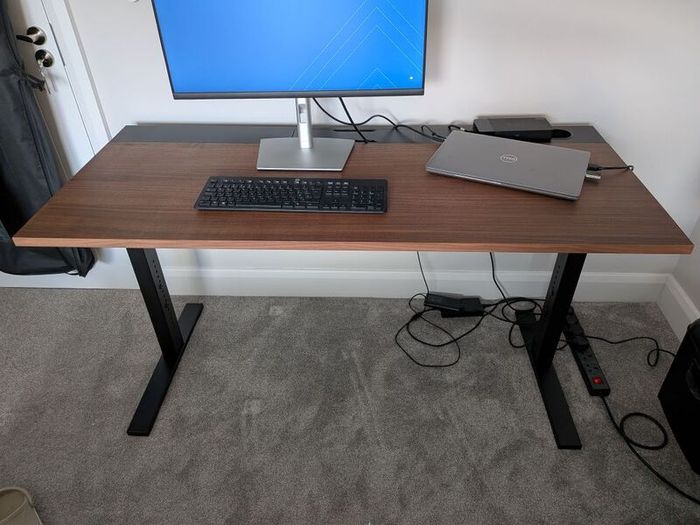 MITTZON office desk walnut veneer/black