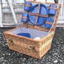 Vintage 4-Person Wicker Picnic Basket Set Image 6