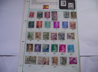 A Collection of Stamps from Spain on loose pages