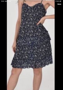 dress Bnwt shoestring strap navy patterned dress size medium baloot