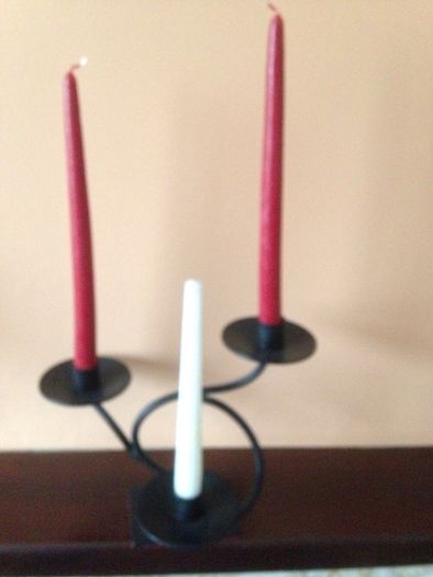 Beautiful Cast Iron Candle Holder with 3 new candles