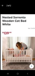 nested sorrento wooden cot bed white