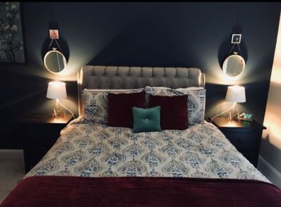 King sized bed and headboard