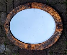 Antique arts & crafts copper mirror