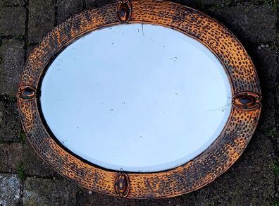 Antique arts & crafts copper mirror