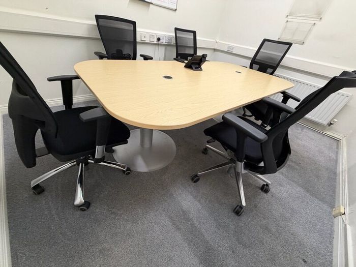 Boardroom table & 8 swivel chairs