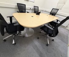 Boardroom table & 8 swivel chairs