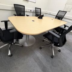 Boardroom table & 8 swivel chairs